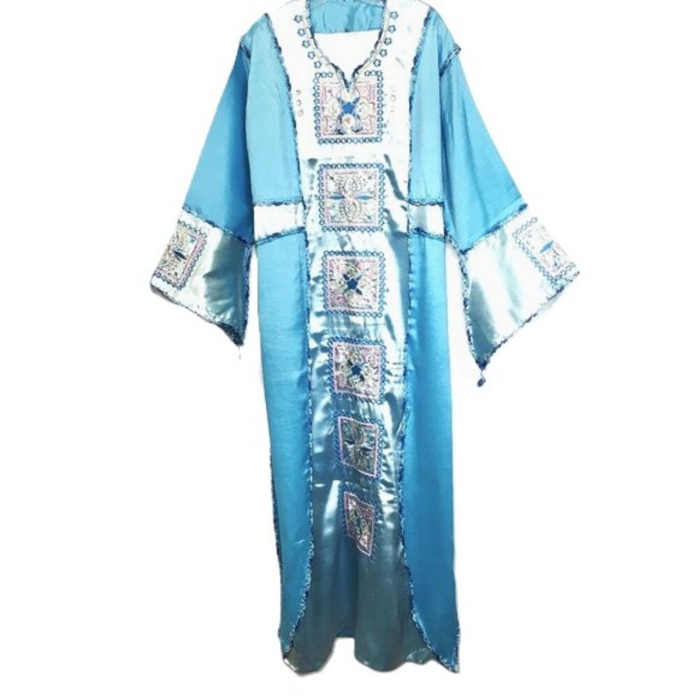 Kaftan Princess Elegant Fairy boho Blue Costume Robe Vtg